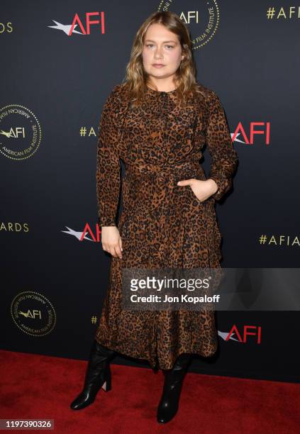 Merritt Wever attends the 20th Annual AFI Awards at Four Seasons Hotel Los Angeles at Beverly Hills on January 03, 2020 in Los Angeles, California.