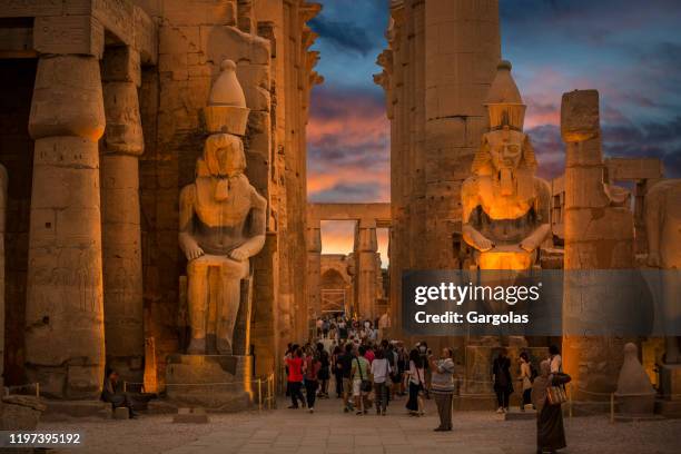 luxor temple at sunset, egypt - temple of luxor stock pictures, royalty-free photos & images