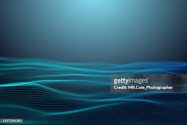 wire frame shape abstract background,futuristic digital background for business science and technology,blue background concept - rooster print stockfoto's en -beelden
