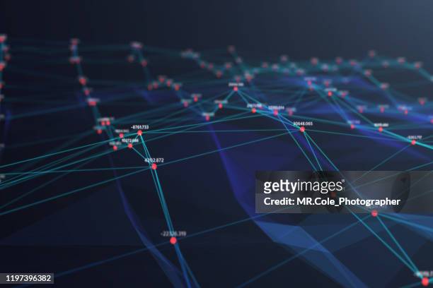 illustration of wave futuristic digital abstract background for science and technology,digital analytics concept - interface dots imagens e fotografias de stock