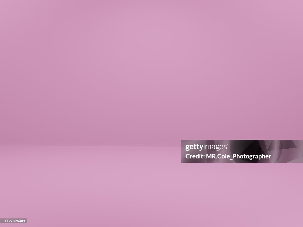 3D rendering pink empty room  for advertisement,Blue Backgrounds with copy space