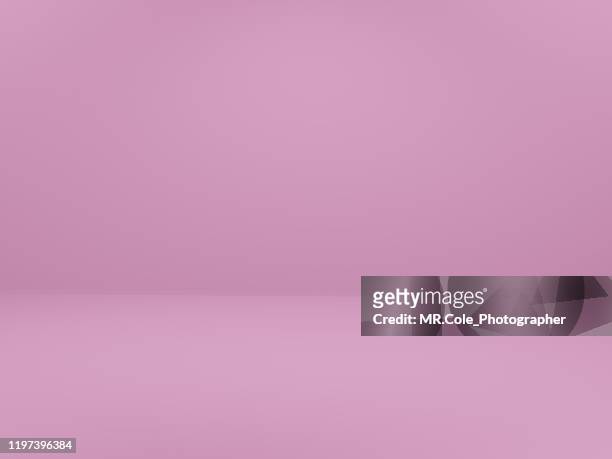3d rendering pink empty room  for advertisement,blue backgrounds with copy space - studioaufnahme stock-fotos und bilder