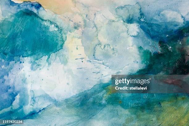 storm. watercolor on paper - abstract painting stock illustrations