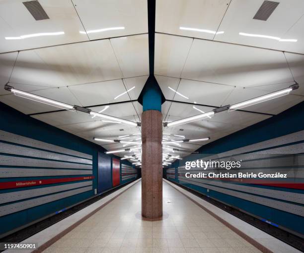 subway station milbertshofen, munich, germany - christian beirle gonzález stock-fotos und bilder