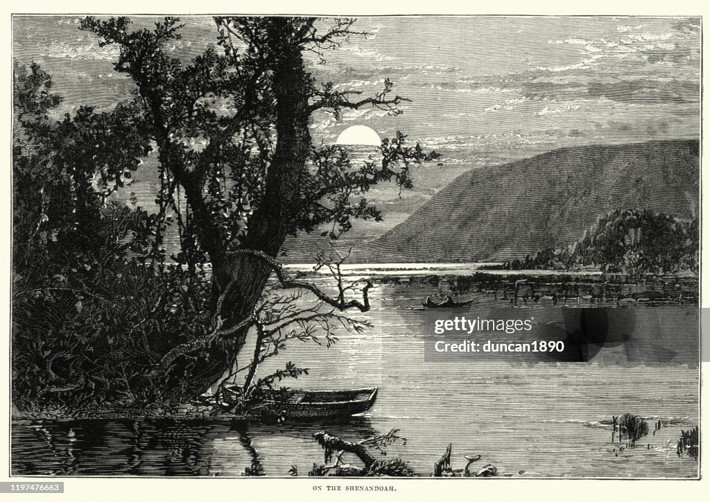 View on the Shenandoah river, Virginia, USA, 19th Century