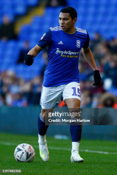 Jefferson Montero of Birmingham City runs with the ball during the FA Cup Third Round match between Birmingham City and Blackburn Rovers at St...
