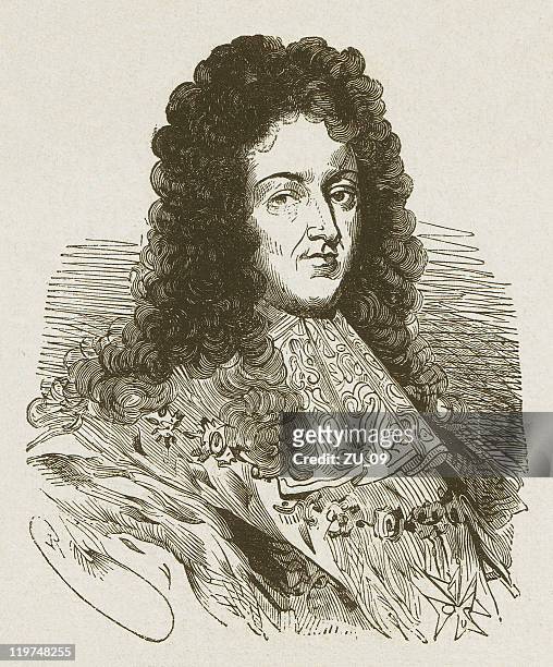 louis xiv (1638-1715), french king, wood engraving, published in 1877 - louis xiv of france stock illustrations