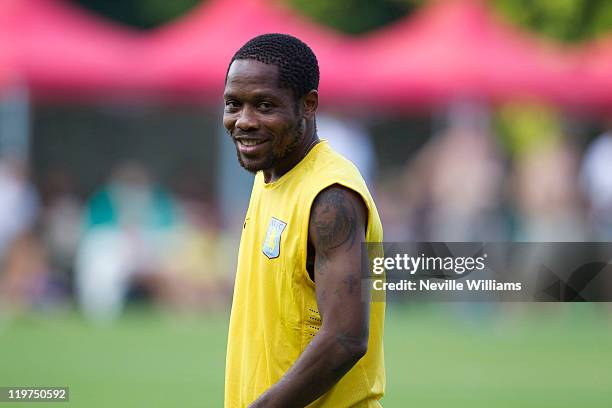 Jean Makoun of Aston Villa train at the Kowloon Cricket Club, Hong Kong during an Aston Villa Media Session on July 24, 2011 in Hong Kong, China.