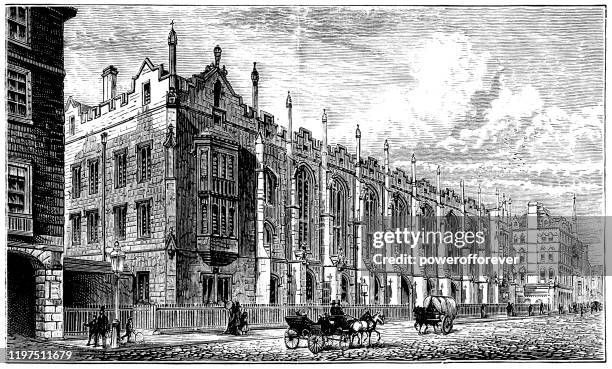 the second king edward’s school in birmingham, england - 19th century - birmingham stock illustrations