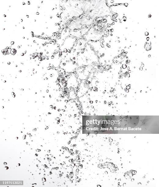 figures and abstract forms of water on a white background. - bubble burst stock pictures, royalty-free photos & images