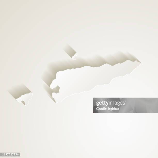 east timor map with paper cut effect on blank background - indonesia archipelago stock illustrations