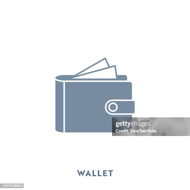 wallet mono color business flat icon. pixel perfect - emblem credit card payment stock illustrations