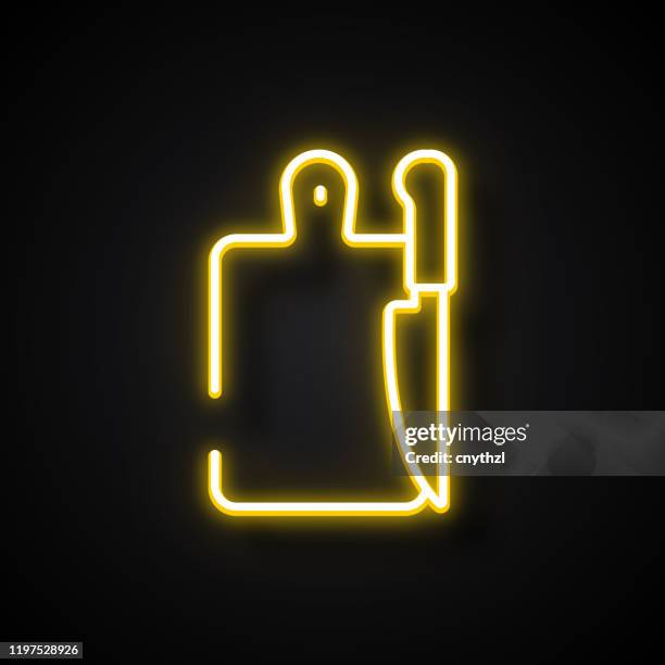 glowing neon effect chef icon. outline symbol collection - modern bright kitchen stock illustrations