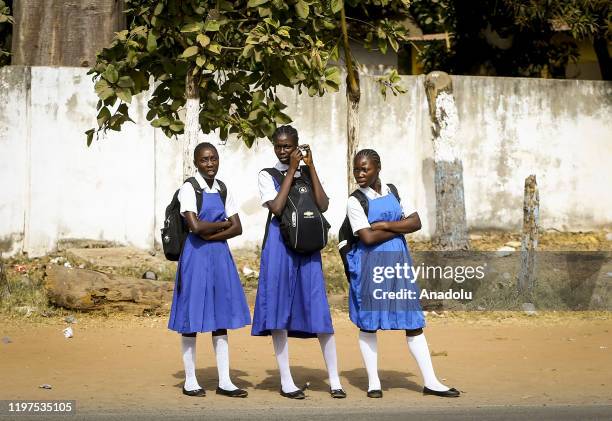 Gambian students are seen during their daily life in Banjul, Gambia on January 27, 2020.