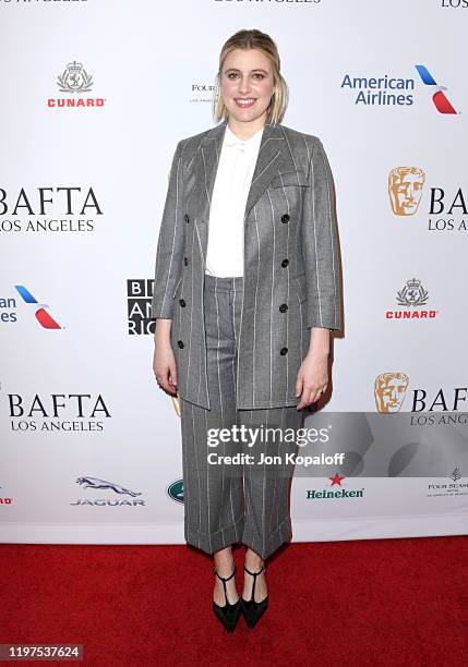 Greta Gerwig attends The BAFTA Los Angeles Tea Party at Four Seasons Hotel Los Angeles at Beverly Hills on January 04, 2020 in Los Angeles,...