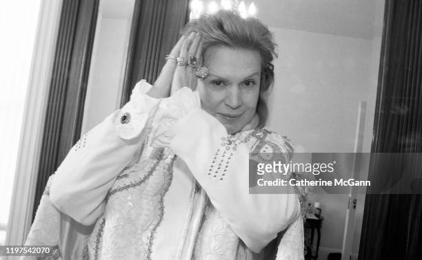 Puerto Rican astrologer and psychic television personality Walter Mercado poses for a portrait at his home in Brooklyn in February 1996 in New York...