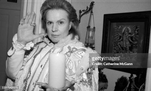 Puerto Rican astrologer and psychic television personality Walter Mercado poses for a portrait at his home in Brooklyn in February 1996 in New York...