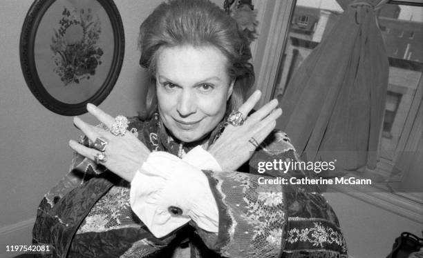 Puerto Rican astrologer and psychic television personality Walter Mercado poses for a portrait at his home in Brooklyn in February 1996 in New York...