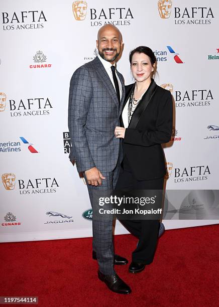 Keegan-Michael Key and Elisa Key attend The BAFTA Los Angeles Tea Party at Four Seasons Hotel Los Angeles at Beverly Hills on January 04, 2020 in Los...