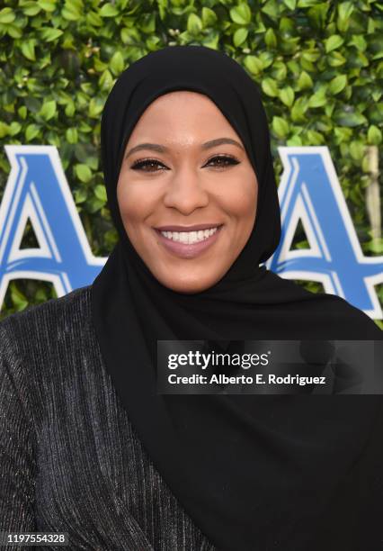 Ibtihaj Muhammad attends the 7th Annual Gold Meets Golden Event at Virginia Robinson Gardens and Estate on January 04, 2020 in Los Angeles,...