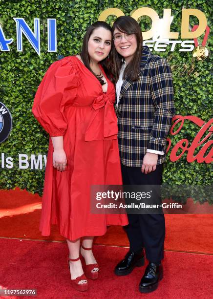 Beanie Feldstein and Bonnie Chance Roberts attend the 7th Annual Gold Meets Golden at Virginia Robinson Gardens and Estate on January 04, 2020 in Los...