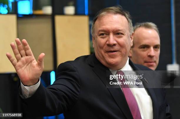 Foreign Secretary Dominic Raab and US Secretary of State Mike Pompeo during a visit to US company Epic Games in London, to see examples of UK/US...