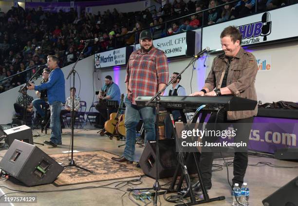Michael Britt, Richie McDonald, Jake Hoot and Dean Sams of the band Lonestar perform at Hooper Eblen Center on January 04, 2020 in Cookeville,...