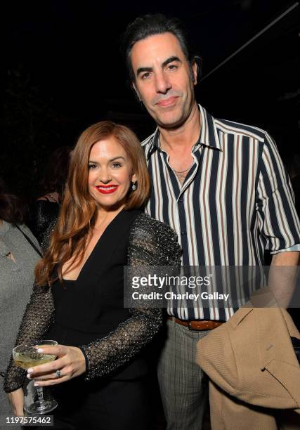 Isla Fisher and Sacha Baron Cohen attend the Netflix Golden Globe Weekend Cocktail Party at Cecconi's Restaurant on January 04, 2020 in Los Angeles,...