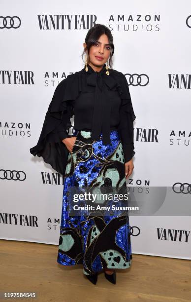 Priyanka Chopra attends The Vanity Fair x Amazon Studios 2020 Awards Season Celebration at San Vicente Bungalows on January 04, 2020 in West...