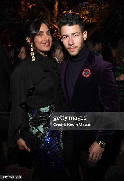 Priyanka Chopra and Nick Jonas attend Vanity Fair, Amazon Studios and Audi Celebrate The 2020 Awards Season at San Vicente Bungalows on January 04,...