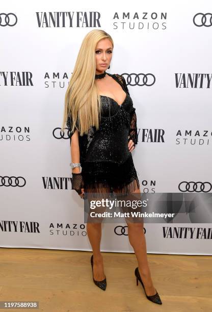 Paris Hilton attends Vanity Fair, Amazon Studios and Audi Celebrate The 2020 Awards Season at San Vicente Bungalows on January 04, 2020 in West...