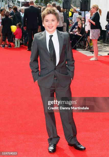 Theo Stevenson attends the world film premiere of Horrid Henry at BFI Southbank on July 24, 2011 in London, England.