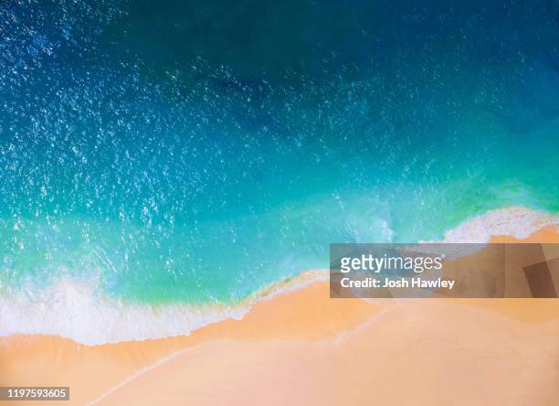 aerial view of the beach - paddleboarding australia stock pictures, royalty-free photos & images