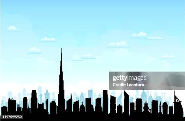 dubai (alle gebäude sind vollständig und beweglich) - dubai stock-grafiken, -clipart, -cartoons und -symbole