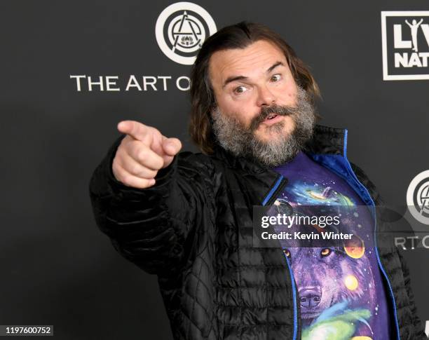 Jack Black arrives at the Art Of Elysium's 13th Annual Celebration - Heaven on January 04, 2020 in Los Angeles, California.