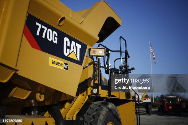 Caterpillar Inc. 770G dump truck is displayed for sale at the Whayne Supply Co. Dealership in Louisville, Kentucky, U.S., on Monday, Jan. 27, 2020....