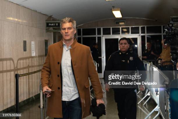 Dawn Dunning's former fiancé, Lincoln Davies departs from the Manhattan Criminal Court after testifying at the sex assault trial of Harvey Weinstein...