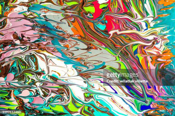 various color combinations fractal artwork for creative design - tempera painting stock pictures, royalty-free photos & images