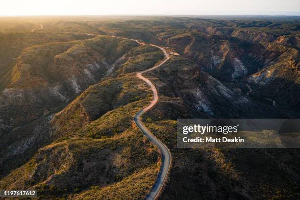 sunset over charles knife canyon in cape range national park exmouth - australian road trip stock pictures, royalty-free photos & images