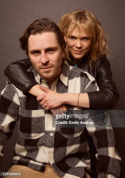 Sverrir Gudnason and Ane Dahl Torp from Charter pose for a portrait at the Pizza Hut Lounge on January 25, 2020 in Park City, Utah.