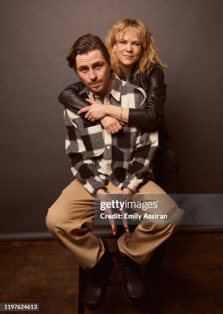 Sverrir Gudnason and Ane Dahl Torp from Charter pose for a portrait at the Pizza Hut Lounge on January 25, 2020 in Park City, Utah.