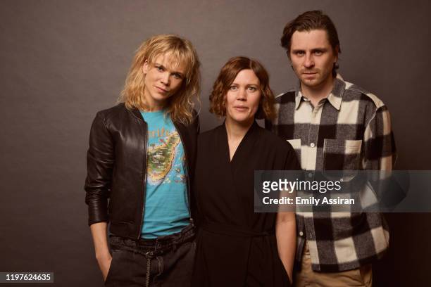 Ane Dahl Torp, Amanda Kernell, and Sverrir Gudnason from Charter pose for a portrait at the Pizza Hut Lounge on January 25, 2020 in Park City, Utah.