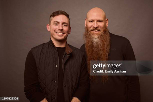 Brian Morrison and Mark Stafford from Bastards' Road pose for a portrait at the Pizza Hut Lounge on January 26, 2020 in Park City, Utah.