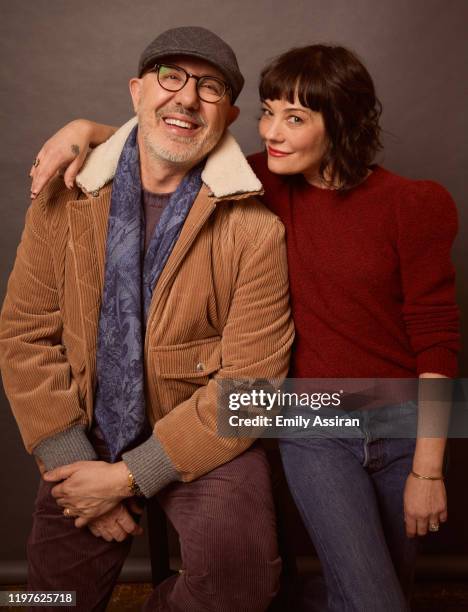 Laurent Bouzereau and Natasha Gregson Wagner from Natalie Wood - What Remains Behind pose for a portrait at the Pizza Hut Lounge on January 26, 2020...