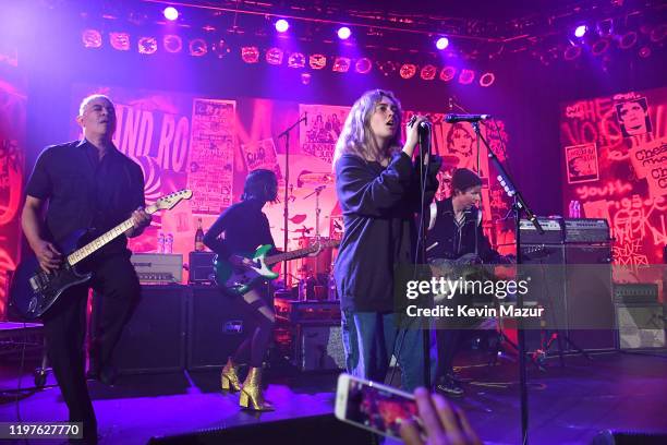 Violet Grohl, Dave Grohl, Beck, St. Vincent, Krist Novoselic and Pat Smear perform onstage during The Art of Elysium and We are Here Present Heaven...