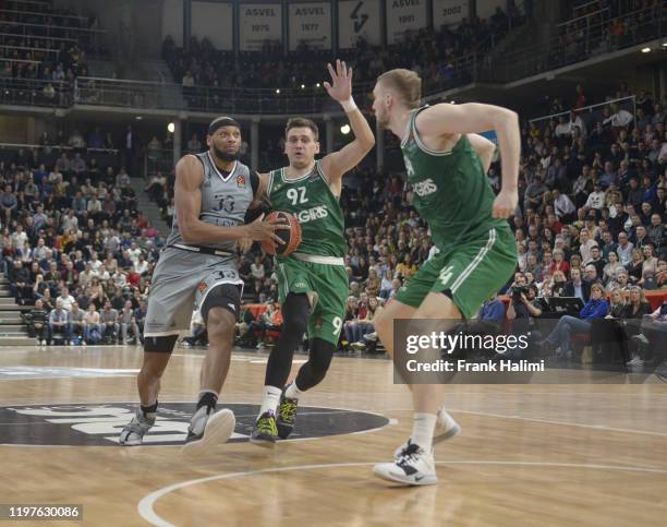 Adreian Payne, #33 of LDLC Asvel Villeurbanne in action during the 2019/2020 Turkish Airlines EuroLeague Regular Season Round 22 match between LDLC...