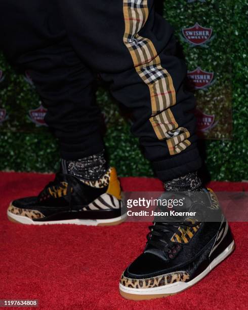 Jonathon Lyndale Kirk also known by his stage name DaBaby shoe detail during the Swisher Sweets Spark Party at E11EVEN Miami on January 30, 2020 in...