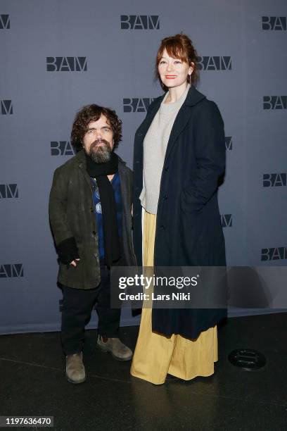 Actor Peter Dinklage and actress Erica Schmidt attend the opening night party for "Medea" at the BAM Harvey Theater on January 30, 2020 in New York...