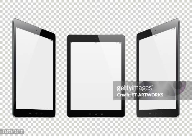 illustrazioni stock, clip art, cartoni animati e icone di tendenza di tablet digitali realistici - pc ultramobile