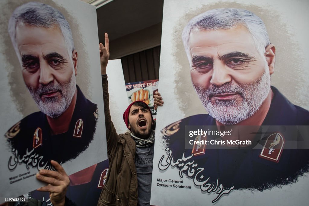 Protests At U.S. Consulate In Istanbul Following Killing Of Iranian General